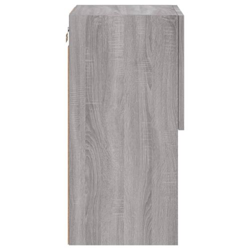 ТВ шкафове с LED осветление, 2 бр, сив сонома, 30,5x30x60 см