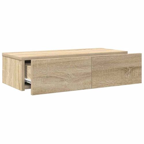 Стенен рафт с чекмеджета 60x26,5x15 см инженерно дърво