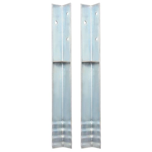 L-образни земни анкери, 2 бр, галванизирана стомана, 5x5x50 см