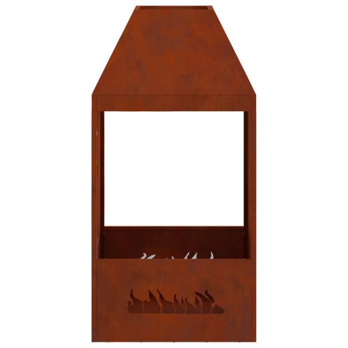 Огнище Кафяво 50 x 50 x 100 cm Променлива стомана