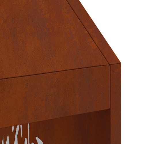 Огнище Кафяво 50 x 50 x 100 cm Променлива стомана