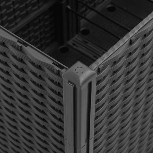 Градински сандък с пергола, черен, 160x40x140 см, PP