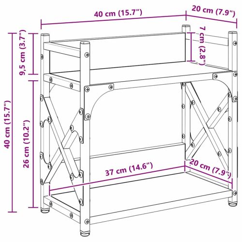 Стойка за принтер Дъб 40 x 20 x 40 см Инженерна дървесина