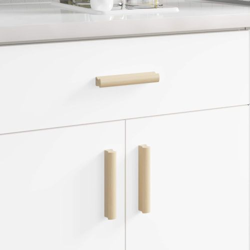 Прав дръжка 12 pcs Естествен цвят дърво 130 x 25 x 30 мм