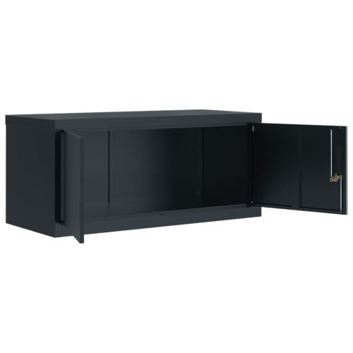 Шкаф за папки антрацит 90x40x240 см стомана