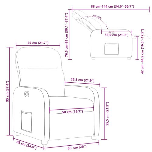 Recliner Chair Cloud Grey Fabric