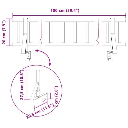 Снегозадържател за покрив Червено 100 x 29,5 x 34,5 см Стомана
