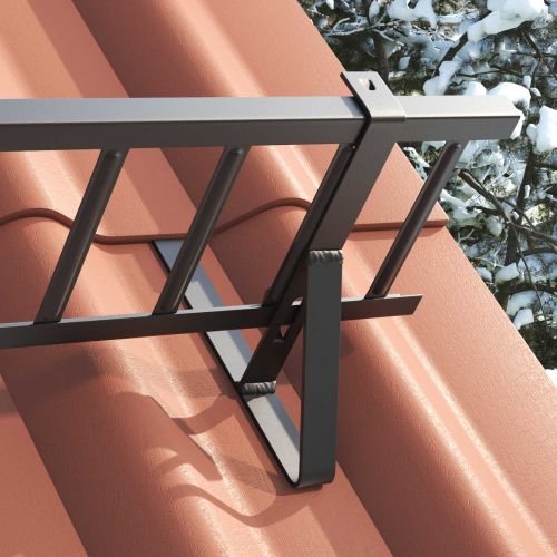 Снегозадържател за покрив Черно 100 x 29,5 x 34,5 см Стомана
