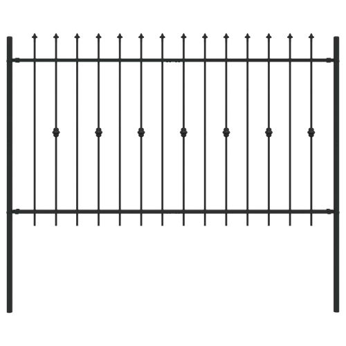 Шипова ограда Черно 200 x 130 см Прахово боядисана стомана