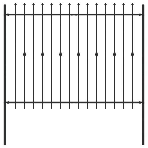 Шипова ограда Черно 200 x 200 cm Прахово боядисана стомана