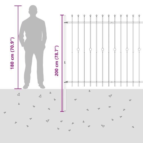 Шипова ограда Asten Черно 200 x 200 cm