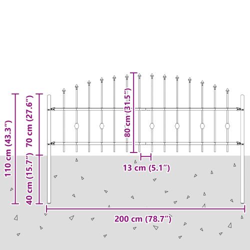 Шипова ограда Asten Черно