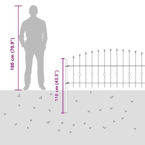 Шипова ограда Asten Черно