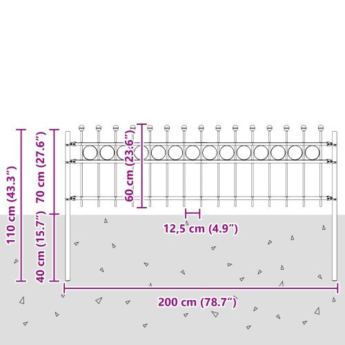 Кръгова ограда TILBURG Черно