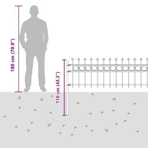 Кръгова ограда TILBURG Черно