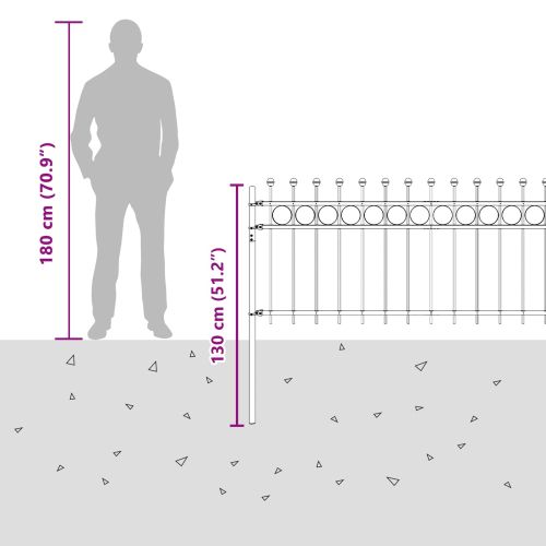 Кръгова ограда Tilburg Черно 200 x 130 см