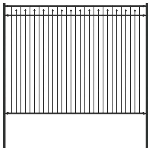 Оградна колче Черно 200 x 200 cm Прахово боядисана стомана