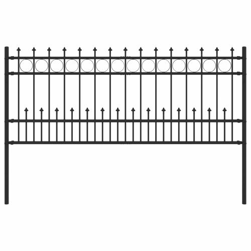 Ограда с Spike пръстен Черно 200 x 130 см