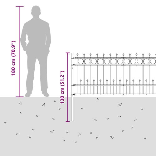 Ограда с Spike пръстен Horst Черно 200 x 130 см