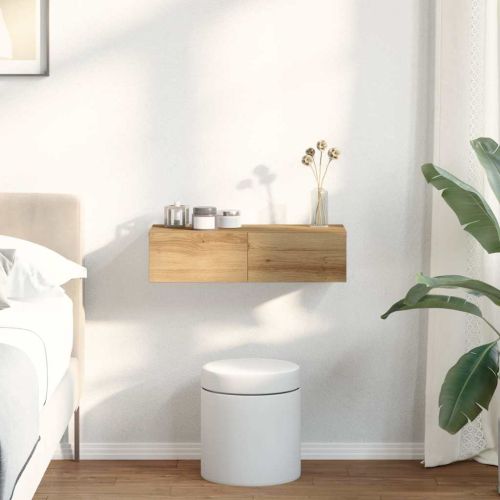 Стенен рафт с чекмеджета 60x26,5x15 см инженерно дърво