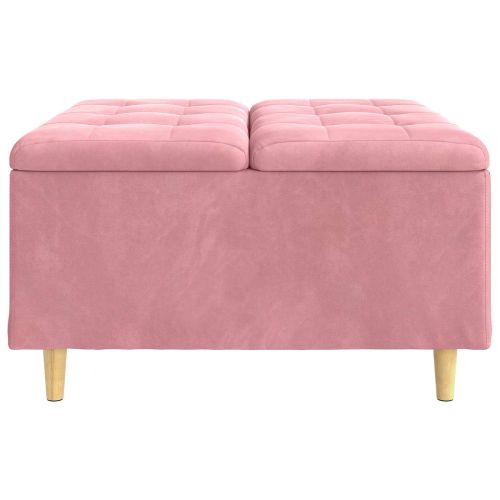 Табуретка с място за съхранение Розово 80 x 80 x 45 cm Кадифе