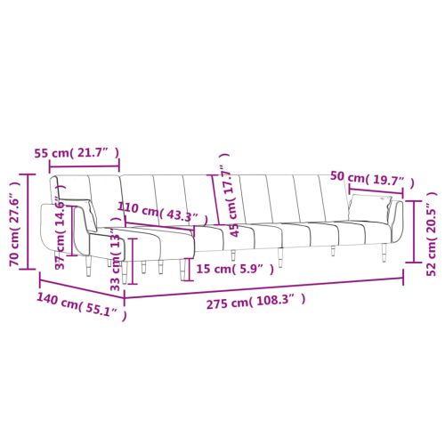 Г-образно разтегателно канапе черно 275x140x70 см кадифе