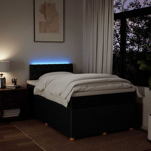 Боксспринг легло с матрак, черно, 120x200 см, плат