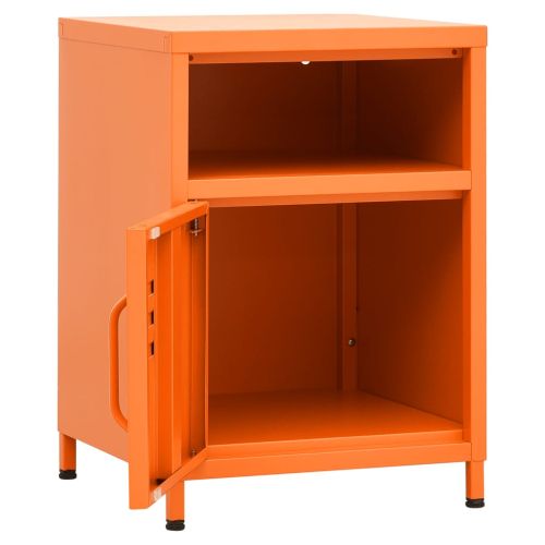 Нощно шкафче, оранжево, 35х35х51 см, стомана