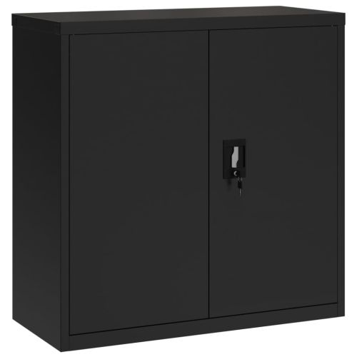 Шкаф за папки черен 90x40x130 см стомана