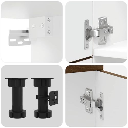 Комплект кухненски шкафове, 7 части, "Porto", кафяв дъб, инженерна дървесина