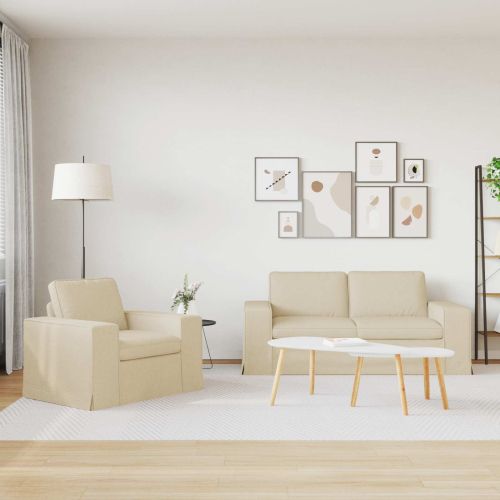 Комплект дивани 2 pcs Крем 182 x 80 x 82 см текстил