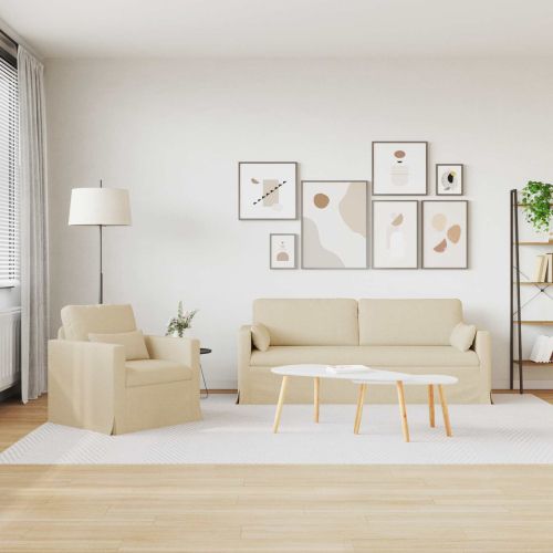 Диван 2 pcs Крем 198 x 78 x 80 см текстил