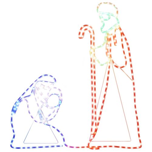 Коледни фигури на Мария и Йосиф, 264 LED, 40x55 и 38x100 см