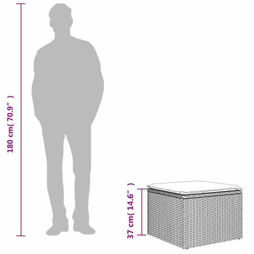 Градински стол с възглавница Сив 55 x 55 x 37 см полиратан