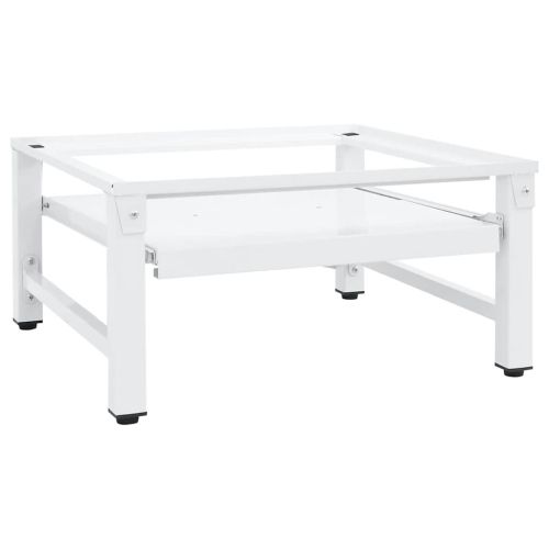 Поставка за пералня с издърпващ се рафт, бяла