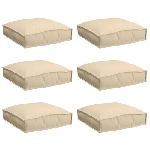 Възглавница 6 pcs Бежово 40 x 40 x 8 см Оксфордска тъкан