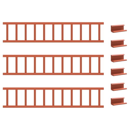 Снегозадържател за покрив Червено 300 x 2,5 x 20 см Стомана