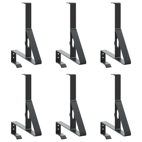 Поддръжка на снегозащита 6 pcs Черно 29,5 x 3 x 34,5 см Стомана