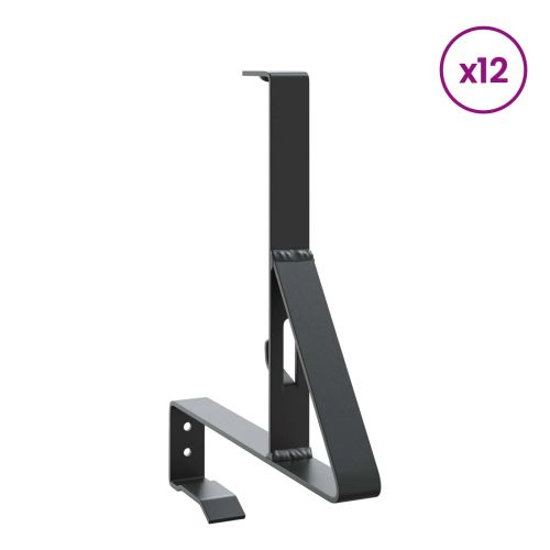 Поддръжка на снегозащита 12 pcs Черно 29,5 x 3 x 34,5 см