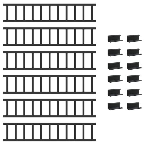 Снегозадържател за покрив Черно 600 x 2,5 x 20 см Стомана