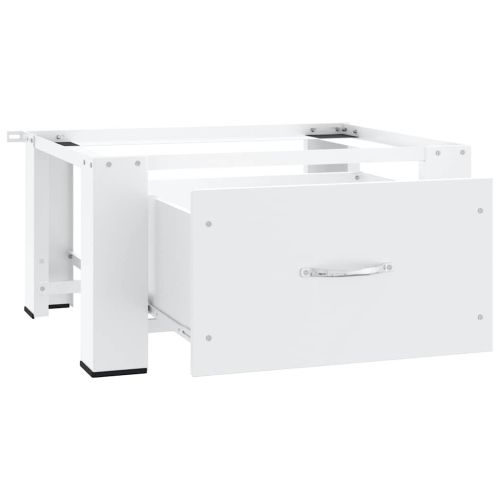 Стойка за пералня с чекмедже, бяла