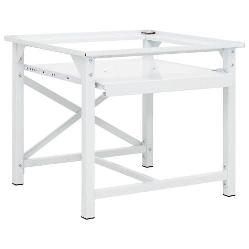 Поставка за пералня с издърпващ се рафт, бяла