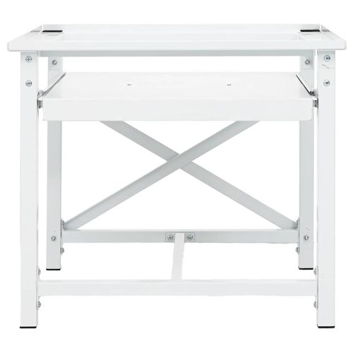 Поставка за пералня с издърпващ се рафт, бяла