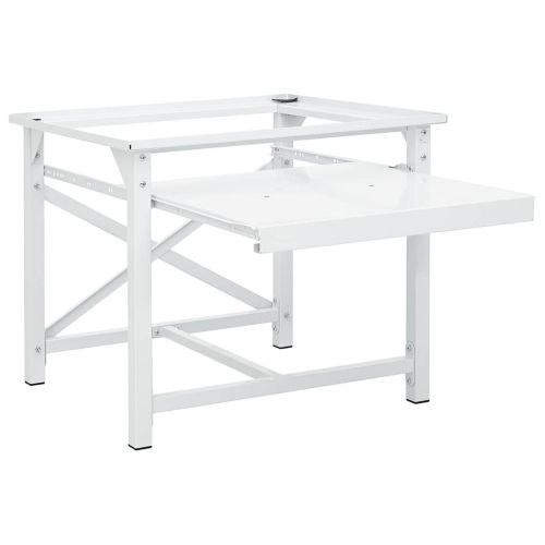 Поставка за пералня с издърпващ се рафт, бяла