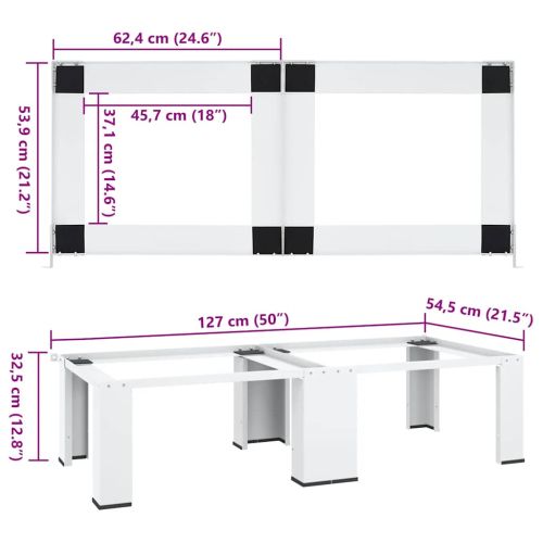 Двойна стойка за пералня и сушилня, бяла