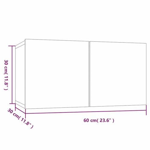 Комплект ТВ шкаф 3 pcs Кафяво Инженерна дървесина