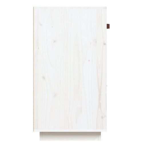 Сайдборд, бял, 100x40x75 см, бор масив