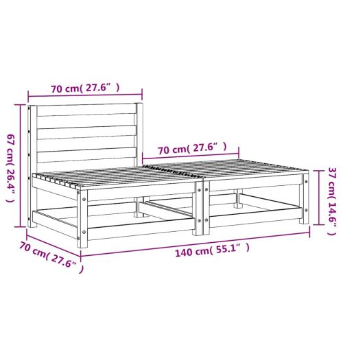 Градинско кресло без подлакътници, с табуретка, дуглас масив
