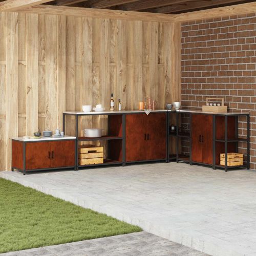 Съхранение в кухнята с рафт Ръждясало 60 x 50 x 92 см Стомана