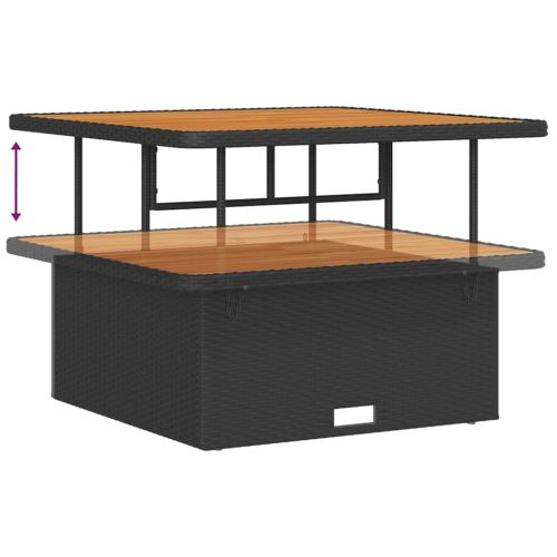 Градински Софа Комплект с възглавница 8 pcs Черно Полиратан